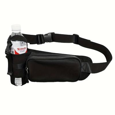 TEMU Unisex Sport Waist Pack - Large Capacity Hands- Belt With Adjustable Straps For Hiking, Gym & - Lightweight , Black Image