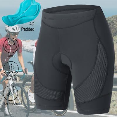 TEMU Women's 4d Padded Cycling Shorts - High Waist, Breathable & Lightweight For Road Bike Riding, Stretchy Fabric, Summer Biking Gear, Bicycle Short Image