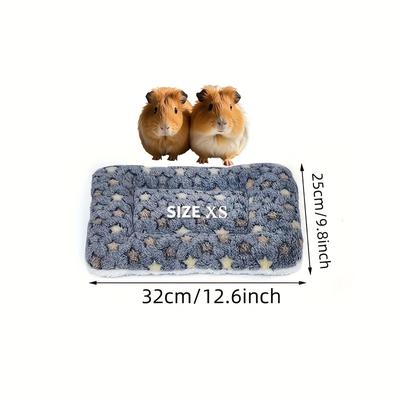 TEMU 1pc Cozy Pet Bed Mat, Reversible Autumn And Winter Warm Pad, Polyester Fiber Guinea Blanket, Machine Washable Small Animal Cage Mat, Pet Supplies Image