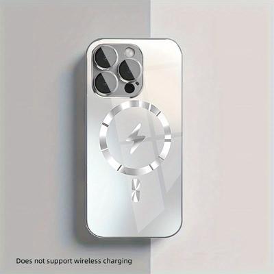 TEMU Good Luck Charging Pattern Plated Glass Phone Case Is Suitable For Iphone 16/16pro/16promax/16plus/15/14/13/12/11/8/xr. Lightweight And Stylish Image