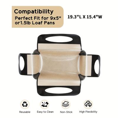 "TEMU Reusable Silicone Bread Loaf Pan Liner, Food-grade Silicone Bread Sling, Loaf Pan Lifters - & Easy Transfer Tool With 4 Handles - Best Fits 9x5" Or 1.5lb Loaf Pans" Image