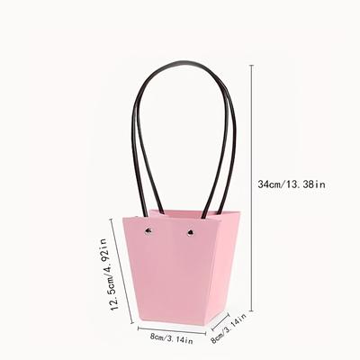 TEMU 10-pack Rectangular Paper Tote Bags With Handles, Waterproof Flower Arrangement Boxes, Small Business Supplies, Shopping & Party Favor Bags, Craft Tote For Birthday & Events Image