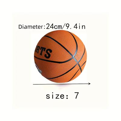 TEMU 1pc Youth Adult Basketball - Brown Size 3/5/, Durable Rubber Outdoor Competition-specific Ball For Team Sports And Training Image