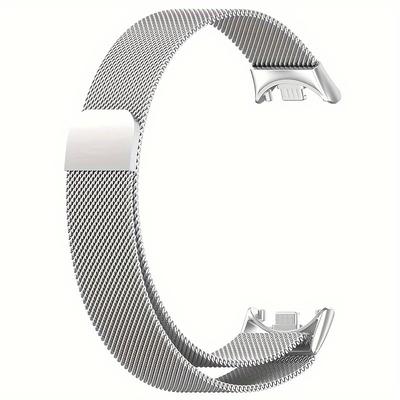 TEMU Metal Strap For Xiaomi Band 9/8, Nfc Version Stainless Steel Waterproof And Breathable Magnetic Wristband, Quick Release For Xiaomi Band Accessory Image