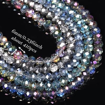 TEMU 5 6mm Plated Transparent Glass Ball Beads, Decorative Loose Spacer Beads For Diy Necklace, Bracelet Making, Christmas & Valentine's Day Jewelry Crafting Accessories Image