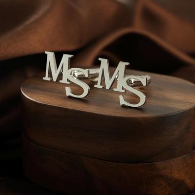 TEMU Custom Couples Cufflinks, Stainless Steel, Elegant , Personalized Men' Jewelry, Gift For Him, Suitable For Shirts And Suits Image
