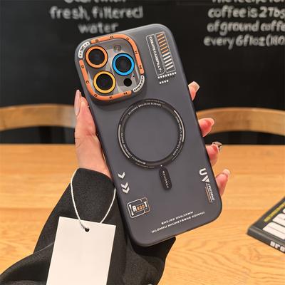 TEMU Luxury Matte Magnetic Epoxy Phone Case For Iphone 16 15 14 11 Pro Max 16plus Magnetic Wireless Charging Protective Back Cover Shockproof Image