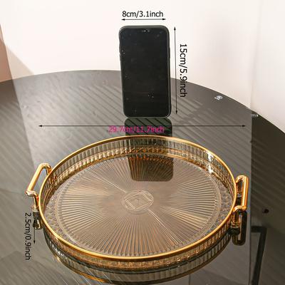 TEMU 1pc Plastic Tray For Household Kitchen, Dining Room, Living Room, Serving Dishes, Suitable For Tea Utensils, Water Utensils, Candy, Biscuits, Bread, Wedding Banquets, Gift , Birthdays Image