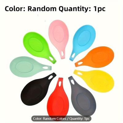 TEMU High-temperature Silicone Spoon Rest - Multifunctional Kitchen Mat For Spoons And Forks, Random Color Image