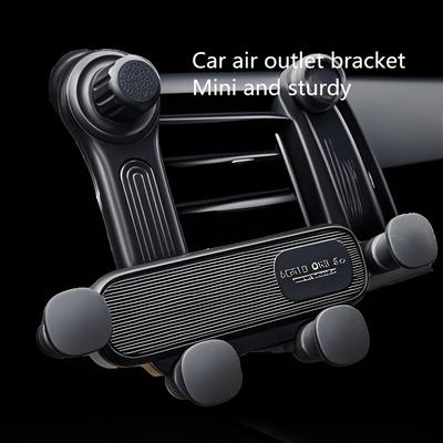 TEMU Adjustable Car Air Vent Phone Holder With Gravity Locking – Mini, Sturdy Design For Secure Navigation & Viewing Angle Adjustment, Fits Most Vehicles, Vent Phone Holder For Car Image