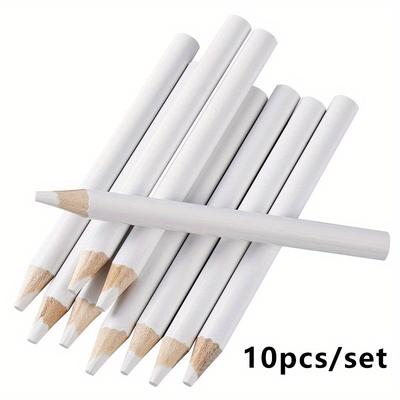 TEMU 10pcs White Pencils - Fabric Sewing & Knitting Supplies, Precision Craft Markers For Quilting And Image