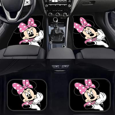 TEMU Mouse Print Car Floor Mats - Non-slip, Polyester Mat For Front And Back Seats, Ideal Gift For Car Owners, Car Interior Protection | Design | Polyester Mat, Car Floor Mats Image