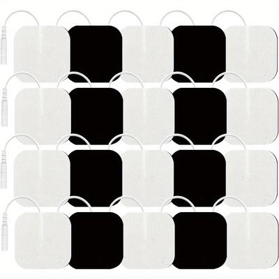 "TEMU 20pcs Tens Unit Replacement Pads, Self-adhesive Electrode Pads 2"x2", Reusable Tens Unit Patches Compatible With Tens Machine Using 2.0mm Pin Connector Lead Wires (2"x2")" Image
