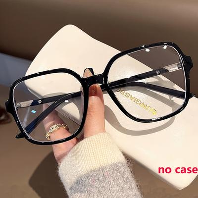 TEMU 1pc/2pcs Fashion Retro Square Glasses, Large – Create The Best Accessory For School Style, Clear Lenses Image