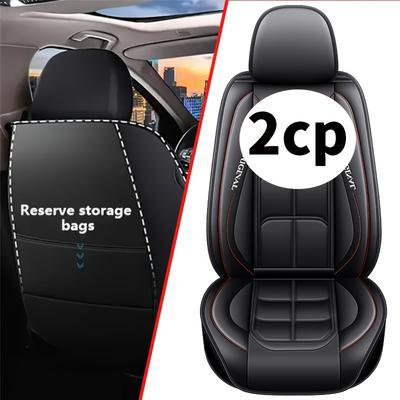 TEMU 2pcs High-end Leather Car Seat Covers, Front Seat Cushion, Compatible With All Car Models Image