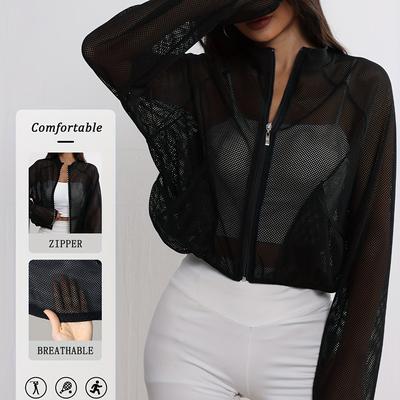 TEMU Middle Eastern Products Spring Autumn New Top Quick-dry Half-turtleneck Zipper Long Sleeve Jacket Loose Yoga Outerwear Elastic Outdoor Sportswear Casual Running Apparel Image