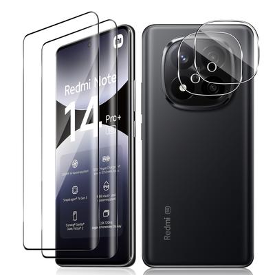 TEMU Xiaomi Note 14 Pro Plus/note 14 Pro+ 5g Screen Protector, Set Of 2 + 2 3d Curved Tempered Glass And Camera Shield, 9h Hardness Anti-scratch Protective Glass Image