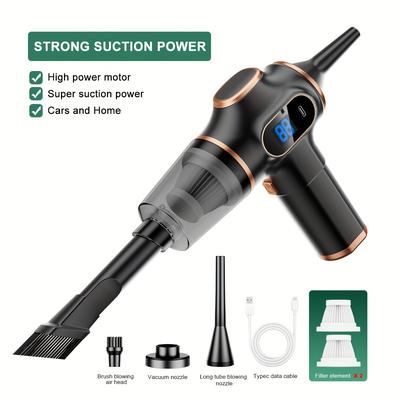 TEMU Belibuy Handheld Vacuum Cleaner, Rechargeable, Wireless Car Vacuum Cleaner, Portable Vacuum Cleaner, Display, Suitable For Automotive And Household Use, Multifunctional Small Appliances Image