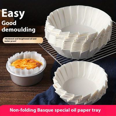 TEMU 4-inch 6-inch Oil Resistant Paper Cups Cake Paper Cups Folding-free Cake Paper Image