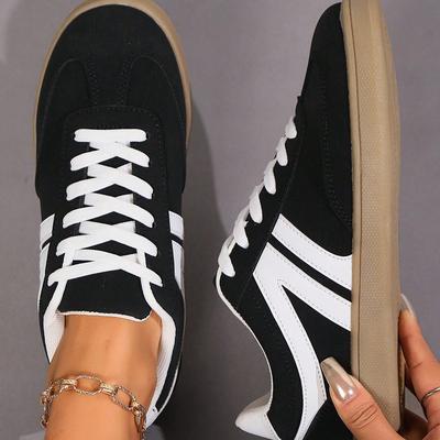 TEMU Women's Fashion Sneakers - Lightweight, Comfortable Casual Athletic Shoes With White Accents, Wear, Everyday Footwear | Shoes | Synthetic Cover Shoes Image