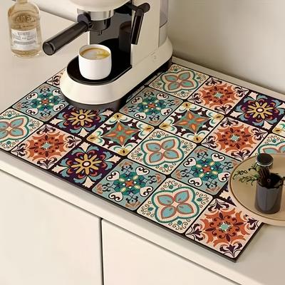 TEMU One-piece Coffee Machine Mat, Coffee Machine Water-absorbing Pad, Kitchen Countertop Drainage Pad, Kitchen Absorbent And Non-slip Pads, Washable Mats For Protecting Kitchens Image