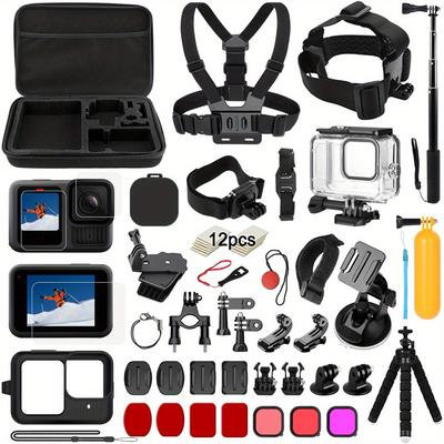 TEMU Accessories Kit Kit Pack Hero 13 Black, Waterproof Shell Waterproof Shell Snorkeling Accessories Bike Stand Selfie Stick Headband Hero 13 Image