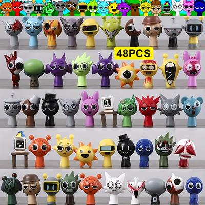 TEMU 48pcs Rhythm Box Theme Figurines, Game Character Statues, Holiday/cake/desktop Decorations, Easter Eggs, Ideal For Home/party, Christmas, Birthday Gifts, Collecting And Gift Image