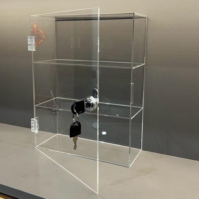 TEMU Storage Cabinet With Lock, Suitable For Cosmetics, Glasses, Stones, Lipstick, Perfume; Dustproof And Waterproof, Prevents Direct Contact By Ren Image