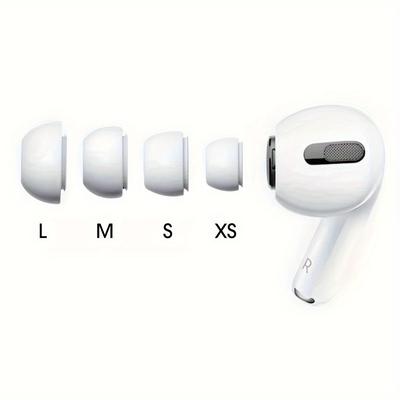 TEMU For Airpods Pro Ear Tips Buds Silicone Rubber Earbuds Accessories Xs/s/m/l White Image
