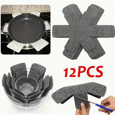 TEMU 12pcs Felt Cookware Protectors - , Heat-resistant, And Scratch-proof Kitchen Mats, Suitable For Cookware And Tableware. Image