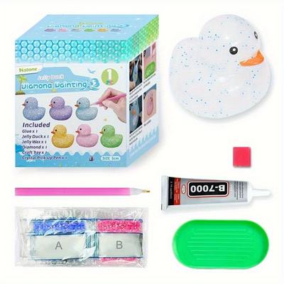 TEMU 1 Set Of Rhinestone Diy Duck 6pcs Set Display Box Handmade Sticker Ornaments Image