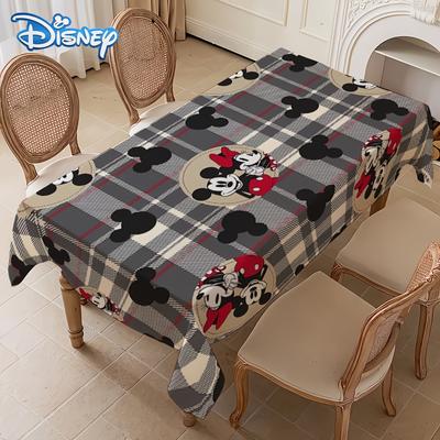 TEMU 1pc Mouse Polyester Tablecloth - Cute Cartoon Design, Durable & Washable Rectangular Table Cover For All , Easter, Birthdays, Camping, Travel, Parties Image