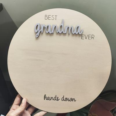 "TEMU Extra-large 3d Handprint Decorative Plaque For Father's Day/ Day - "best Daddy Ever" & "mommy " Signs, Wooden Family Theme Decor, Ideal For , Decoration" Image