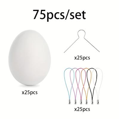TEMU 75/150pcs/set, Easter Eggs, Holiday Decorations, Festival Pendants And Hanging Decorations, Decorative Eggs, Used For Painting And Labeling, Festival Pendants And Hanging Decorations Image
