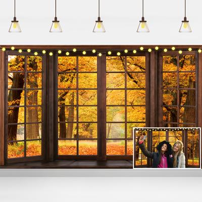 "TEMU Autumn Scene Vinyl Backdrop 71x43" - Fall Decor For Parties, Photo Booths & More" Image