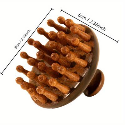 TEMU 1pc/2pcs/4pcs Sandalwood Multifunctional Round Plate Massage Comb - 1pc Scalp Meridian Unclogging Artifact For All Hair Types
