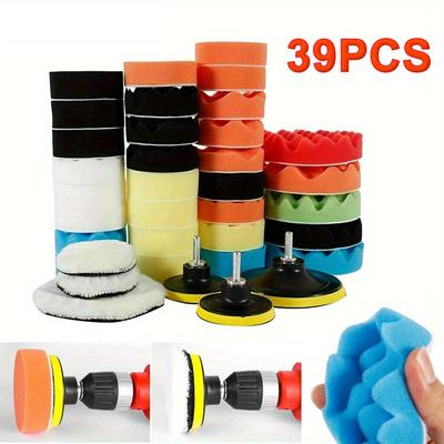 TEMU 39pcs Car Polisher Gross Polishing Pads For Drill Sponge Buffer Waxing Buffing Kit For Cars Image