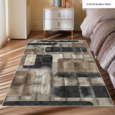TEMU A Grid Patterned Mat, Non Slip, Absorbent, Machine Washable, Soft And Comfortable Mat, Suitable For Kitchen, Living Room, Bedroom, , Bathroom, Laundry Room - Easy To Clean, Mat, Home Decoration Image