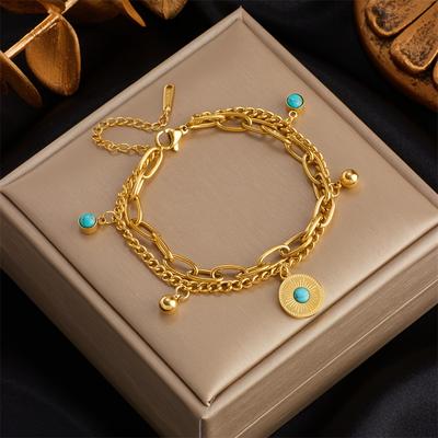 TEMU 1pc Steel Bracelet Synthetic Zirconia , For Women, For And Image