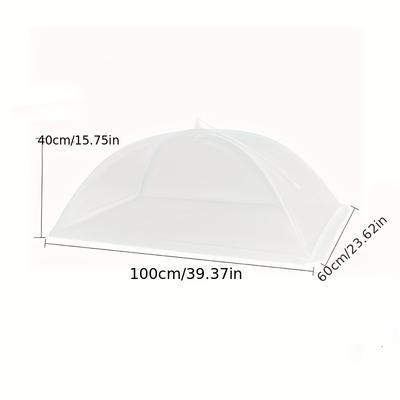 TEMU 1pc Lace Edge Foldable Food Cover, Large Mesh Fly Screen For Outdoor Picnics, Parties And Kitchen Use, Transparent Table Protector With Elegant Lace Design, 39.37 .62 Inch Image