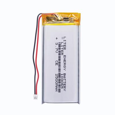 TEMU Liter Energy Rechargeable Lithium Polymer Battery 2500mah, 3.7v, High-capacity, With Jst Ph1.25mm Connector, For Mp3, Mp4, Headphones, Dash Cams Image