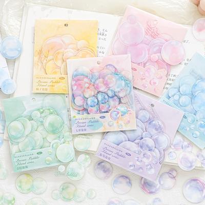 TEMU 180pcs/6pcs Ink Sticker Pack, , Assorted Colors, Adhesive Decals For Journaling And Scrapbooking, Craft Supplies For Planners And Diy Projects Image