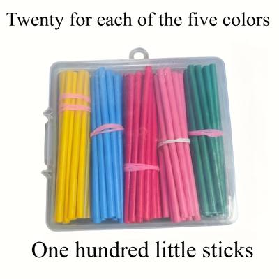 TEMU Wooden Counting Sticks, 5 Colors, Made Of Wood, For Math Education, Office, Everyday Use, Image