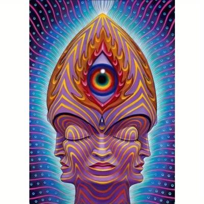 TEMU 1pc/6pcs Psychedelic Trippy Tree Poster - Vibrant , Frameless Wall Sticker For Living Room & Bar Decor, Vibrant Room Accent|vibrant Wall Art|frameless Desig Image
