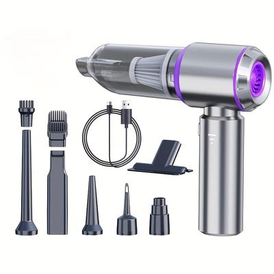 TEMU Vacuum Cleaner, Floor Cleaning, Kitchen Cleaning, Household Charging, Portable Handheld Brushless, Small Powerful Vacuum Cleaner, Large Suction Vacuum Cleaner, For Car And Home Use Image