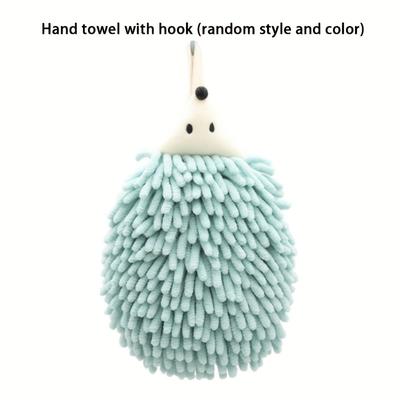 TEMU Hand Towel With Hanging Hedgehog Shaped Towel, With Hook, Suitable For Kitchen, Dining Room, Bathroom, Home Image