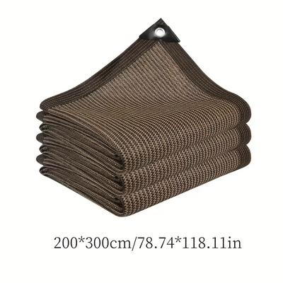 TEMU Uv Protection Shade Cloth, Pe Polyethylene Fabric, Brown, With Grommet Closure, Pvc Bracket, For Garden, Patio & Backyard, Non-waterproof, Heat Insulation Image