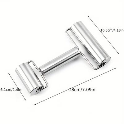 TEMU Yuhuphyllic Stainless Steel Pizza Dough Rolling Pin With Handles - Home Baking Image
