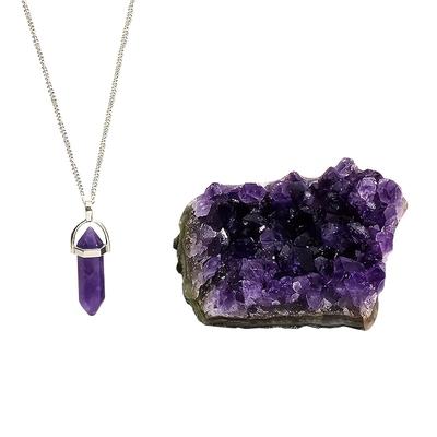 TEMU 2pcs Set: Natural Stone Stones + Pendant Necklace, Gift For During Meaningful Holidays Image
