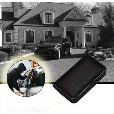 TEMU Key Bag, Key Case, Key Pouch, Remote Key Shielding, Car Key Signal Shielding Box, With Hook And Key Ring, Protection Car Key Protection Keyless Bag, Protection, Car Key Protection, Keyless Case Image